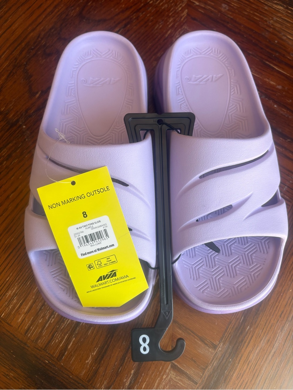Avia Womens Lilac Slide Sandals - Light Purple